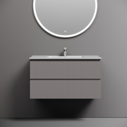 Тумба под раковину Sancos SNOB T SNT90SM 90х40 подвесная цвет серый - фото 3